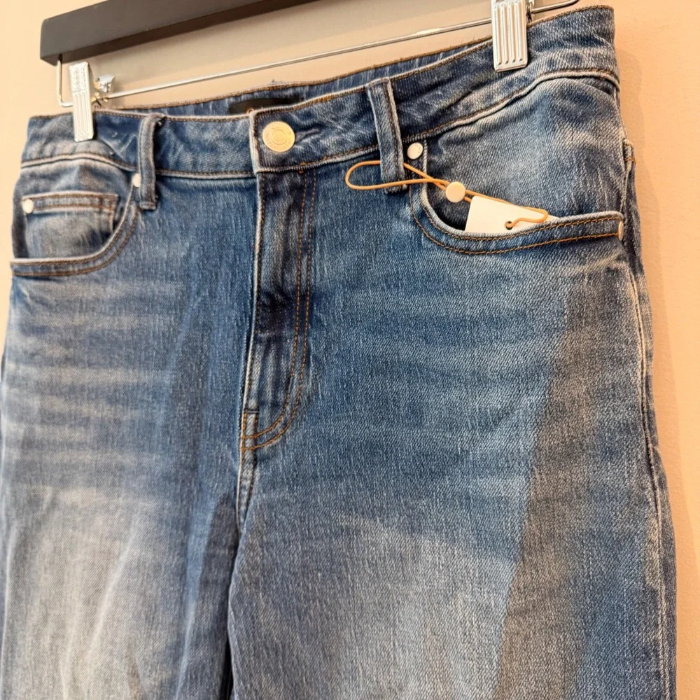 Quince Bella Stretch Relaxed Straight Jeans Denim Atlantic Blue 28 Short NWT
